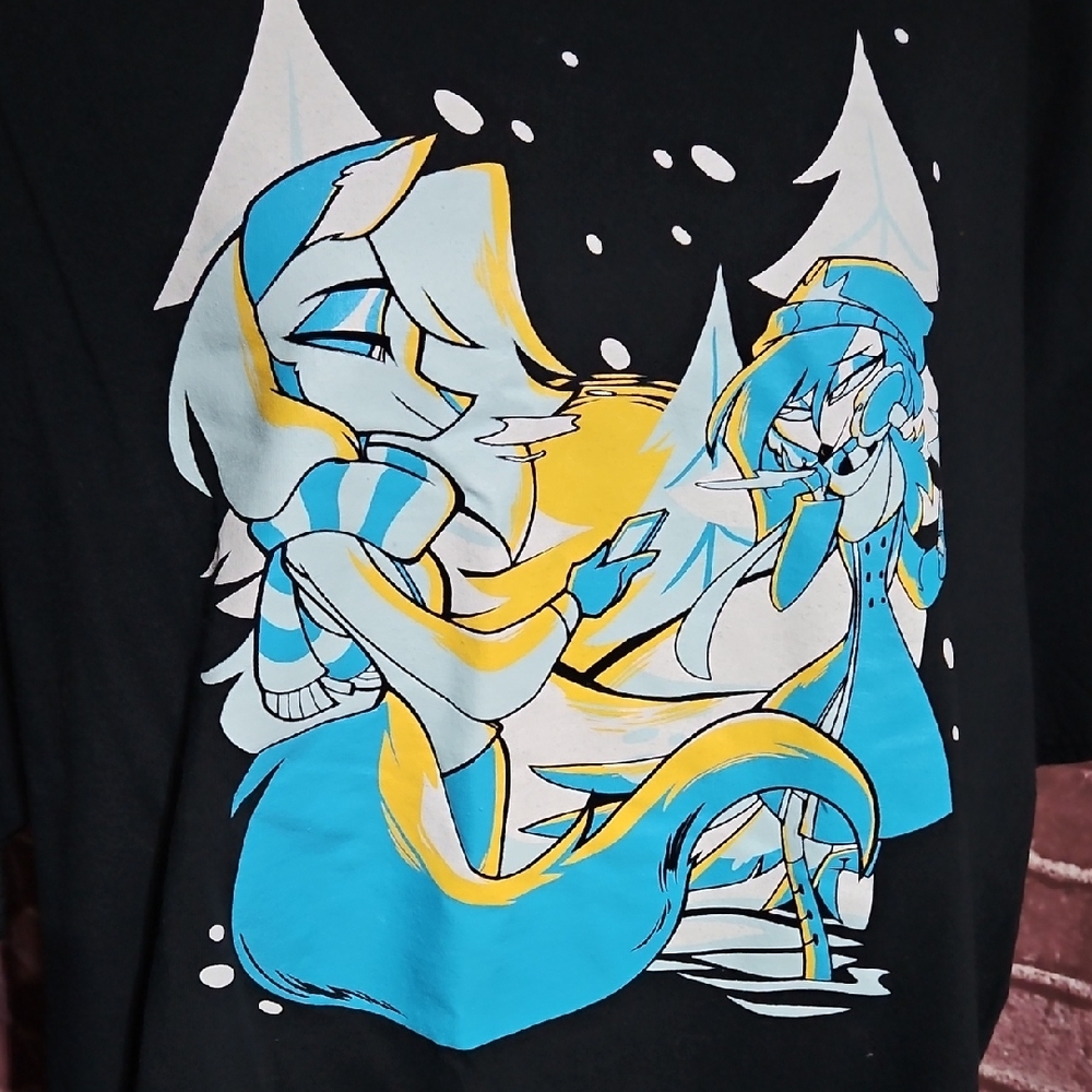 Helluva 🎁 Boss Octavia and Loona Cozy Winter Gildan Graphic Tee Size 3XL